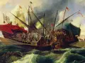 «Episodio del combate naval de Lepanto» (hacia 1856), pintado por Antonio de Brugada Vila