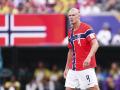 Erling Haaland durante el encuentro entre Noruega y Brasil del pasado domingo.