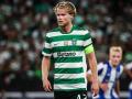 Morten Hjulmand en un partido con el Sporting de Portugal