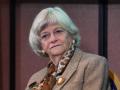 (FILES) Brexit Party MEP Ann Widdecombe sits on stage during an event to launch the Brexit Party general election campaign in London on November 1, 2019. UK police on Friday, July 10, launched a murder probe after a former British politician and ex-prisons minister was found dead in her home with serious injuries. (Photo by Ben STANSALL / AFP)