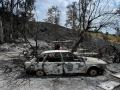 Varios vehiculos calcinados junto al restaurante Anita en Los Gallardos, Almería donde parece ser se produjo el inicio del incendio