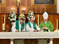Monseñor José Manuel Lorca Planes, obispo de Cartagena, con los superiores jesuitas en la clausura de la casa de Murcia