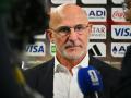 DALLAS (United States), 14/07/2026.- Spain's head coach Luis de la Fuente is interviewed after winning the FIFA World Cup 2026 semifinals match France against Spain, in Dallas, USA, 14 July 2026. (Francia, España) EFE/EPA/SAM WASSON