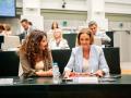 Enma López y Reyes Maroto en el Pleno del Ayuntamiento de Madrid