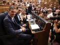 Pedro Sánchez junto al resto de sus ministros en el Congreso de los Diputados