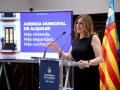 Imagen de la alcaldesa de Valencia María José Catalá en la presentación de la Agencia Municipal de Alquiler.