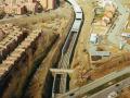 Vista aérea de las obras de soterramiento de la Línea 9 a su paso por Rivas
