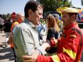 el presidente de la Junta de Castilla y León, Alfonso Fernández Mañueco, en Ávila, afectada por los incendios