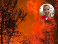 Imagen de Berta Báidez y del incendio de la Vall d'Uixò.