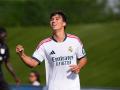 Gonzalo Garcia of Real Madrid CF celebrates after scoring his team's second goal during the Real Madrid training session held in collaboration with CD Leganes at Alfredo Di Stefano stadium on July 28, 2026, in Valdebebas, Madrid, Spain.

Dennis Agyeman / AFP7 / Europa Press
28/7/2026 ONLY FOR USE IN SPAIN