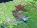 Imagen del incendio de La Vall d'Uixó visto desde el espacio