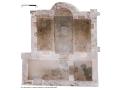 Modelo fotogramétrico de la biblioteca de Fuente Álamo (Puente Genil) en donde pueden apreciarse el ábside, los nichos rectangulares y semicirculares