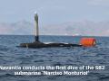 Imagen de la primera inmersión del submarino S-82 Narciso Monturiol difunida por Navantia