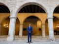 Pedro Sánchez, el miércoles en el Palacio de la Almudaina, tras despachar con el Rey