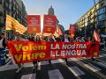 Manifestación de Plataforma per la Llengua, en una imagen de archivo