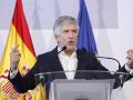 El ministro del Interior, Fernando Grande-Marlaska, durante su comparecencia ante la prensa