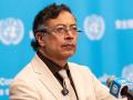 Gustavo Petro Urrego, President of the Republic of Colombia, speaks to the press after a Security Council meeting on Advancing political solutions in the Middle East: mediation and dialogue for a lasting peace at UN Headquarters.