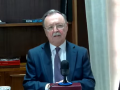El presidente ceutí, Juan Jesús Vivas, en la reunión extraordinaria convocada por la Comisión de Libertades del Parlamento Europeo