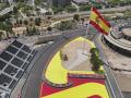 Vista aérea de la bandera de España en el Madring