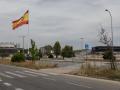 Vista de la bandera más grande de España, situada en el nuevo circuito Madring