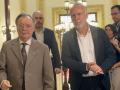 El ministro de Política Territorial y Memoria Democrática, Ángel Víctor Torres (d), y el presidente de Ceuta, Juan Jesús Vivas, este lunes