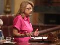 La diputada de Coalición Canaria Cristina Valido interviene durante una sesión plenaria en el Congreso de los Diputados