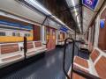 Dentro de vagones de Metro vacíos