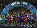 Los jugadores del PSG celebrando el título de la Supercopa de Europa