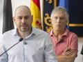 El delegado del Gobierno en Ceuta, Miguel Ángel Pérez, junto al ministro Fernando Grande-Marlaska este mes de agosto en Ceuta