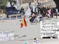 Playa del Trampolín de Ceuta este martes donde más de un centenar de inmigrantes se encuentra acampados