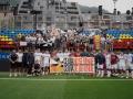 Los jugadores del AD Ceuta posan con una pancarta con el lema 'Ceuta no se vende, Ceuta se defiende'