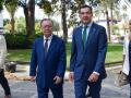 El presidente de la Junta de Andalucía, Juanma Moreno, y su homólogo ceutí, Juan Jesús Vivas, este jueves en la ciudad autónoma