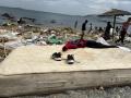 La playa del Trampolín de Ceuta, donde durante semanas se han hacinado inmigrantes marroquíes y subsaharianos