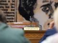 Asiento del compareciente vacío en la Comisión del Interior, en el Senado, a 20 de agosto de 2026