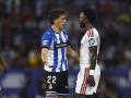Álex Calatrava se las tiene con Vinicius Junior en el Espanyol - Real Madrid, durante el partido de Liga