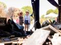 La presidenta de la Comunidad de Madrid, Isabel Díaz Ayuso, comprueba los desperfectos tras los incendios