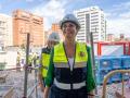La ministra de Vivienda, Isabel Rodríguez, visita las obras de construcción de unas viviendas en Valladolid