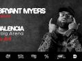 Cartel promocional del concierto de Bryant Myers en el Roig Arena de Valencia