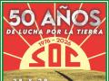 Cartel por el 50 aniversario del Sindicato de Obreros del Campo (SOC) en Marinaleda (Sevilla)