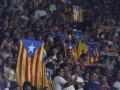 La afición del FC Barcelona luce la estelada durante el partido de la primera jornada de LaLiga