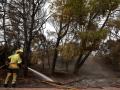 Bomberos trabajando este viernes en el fuego de El Saler