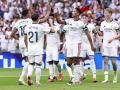 Los jugadores del Real Madrid celebran un gol ante el Málaga