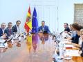 Pedro Sánchez, presidiendo una reunión por Ceuta