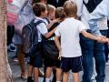 Varios alumnos el primer día de colegio en Madrid, el pasado curso escolar