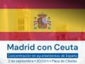 Cartel de la manifestación de apoyo a Ceuta frente al Ayuntamiento de Madrid