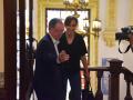 La ministra de Sanidad, Mónica García, es recibida por el presidente de Ceuta, Juan Jesús Vivas, a 16 de agosto de 2026, en Ceuta