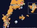 Detalle del mapa difundido por los separatistas