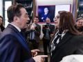 El ministro de Asuntos Exteriores, Unión Europea y Cooperación, José Manuel Albares, y la embajadora de Marruecos en España, Karima Benyaich