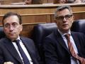 Los ministros José Manuel Albares y Félix Bolaños ayer en el Congreso de los Diputados