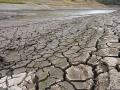 Vista del embalse Los Laureles con bajos niveles de agua en Tegucigalpa